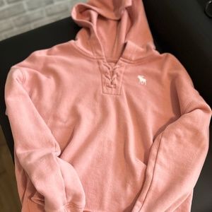Abercrombie and fitch crop pink hoodie